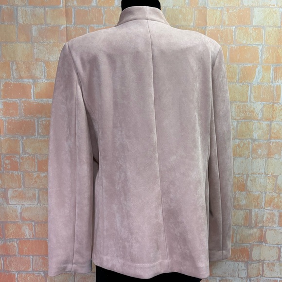 Calvin Klein Pink Microsuede Open Front Blazer - Picture 4 of 9